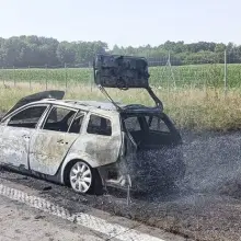Zobacz zdjęcie: Pożar auta na A4
