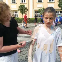 Zobacz zdjęcie: Glinoludki i i bolesławieccy piłkarze z Football Academy, wszyscy lubią telepizzę!