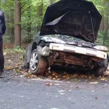 Zobacz zdjęcie: Auto wypadło z drogi koło Wartowic
