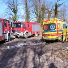 Zobacz zdjęcie: Strażacy nad zbiornikiem wodnym w Raciborowicach Dolnych