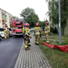 Zobacz zdjęcie: Akcja staży pożarnej przy ulicy Kleeberga w Bolesławcu