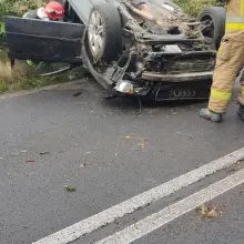 Zobacz zdjęcie: Auto dachowało między Wierzbową a Pasternikiem
