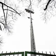View photo: Construction of the lighting system at the municipal stadium in Bolesławiec