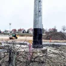 View photo: Construction of the lighting system at the municipal stadium in Bolesławiec