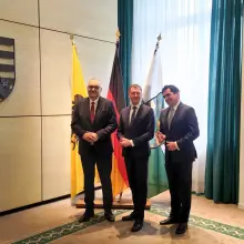 Zobacz zdjęcie: 25-lecie współpracy, konferencja prasowa Marszałka i Premiera Saksonii