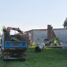 Zobacz zdjęcie: Zdemontowany komin na osiedlu Staszica
