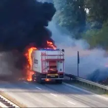 Zobacz zdjęcie: Pożar ciężarówki na A4