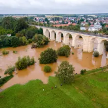 Zobacz zdjęcie: Zalane tereny w Bolesławcu (widok z drona)