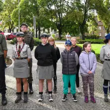 Переглянути фотографію: Скаути під час відзначення 85-ї річниці створення «Сірих шеренг»