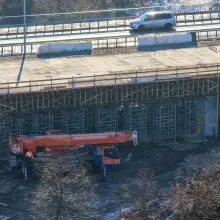 Zobacz zdjęcie: nowy most nad Bobrem po betonowaniu konstrukcji nośnej