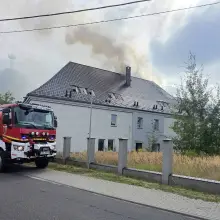 View photo: Fire at the former foundry in Gromadka